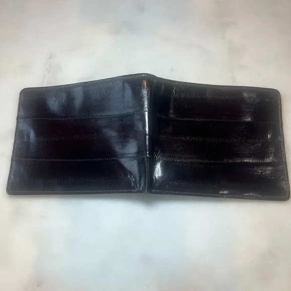 Vintage Genuine Eel Skin Wallet | Rich Chestnut Brown Leather - Picture 7 of 7